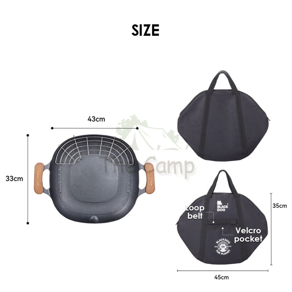 Blackdog BBQ Grill Pan Non Stick Coating Outdoor Camping Korean Style Design Wok Frying Cooking Cookware CBD2300CW011