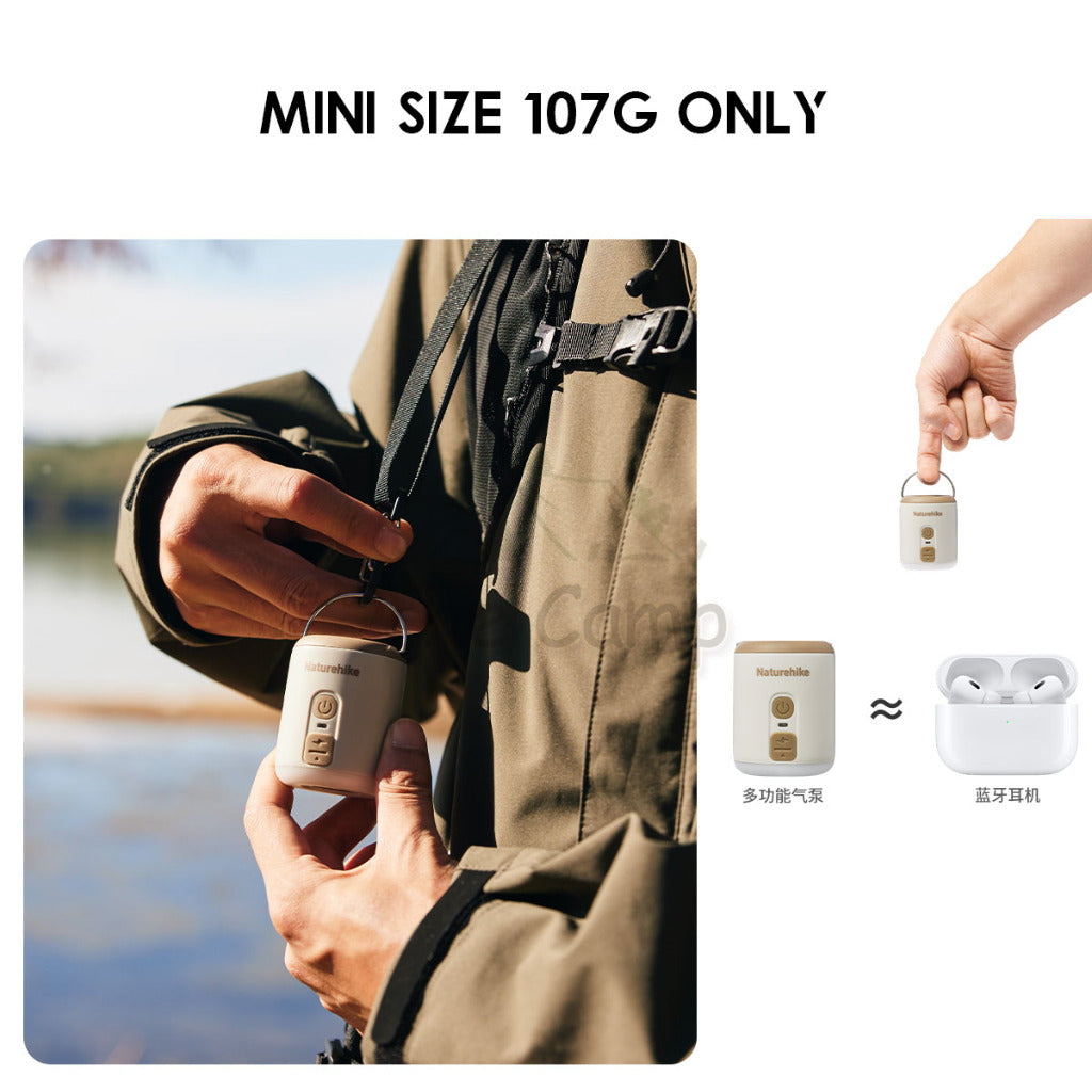 Naturehike Mini Air Pump with Light Outdoor Camping Inflatable Mattress Bed Pump Pillow Tent Lamp CNK2300DQ022