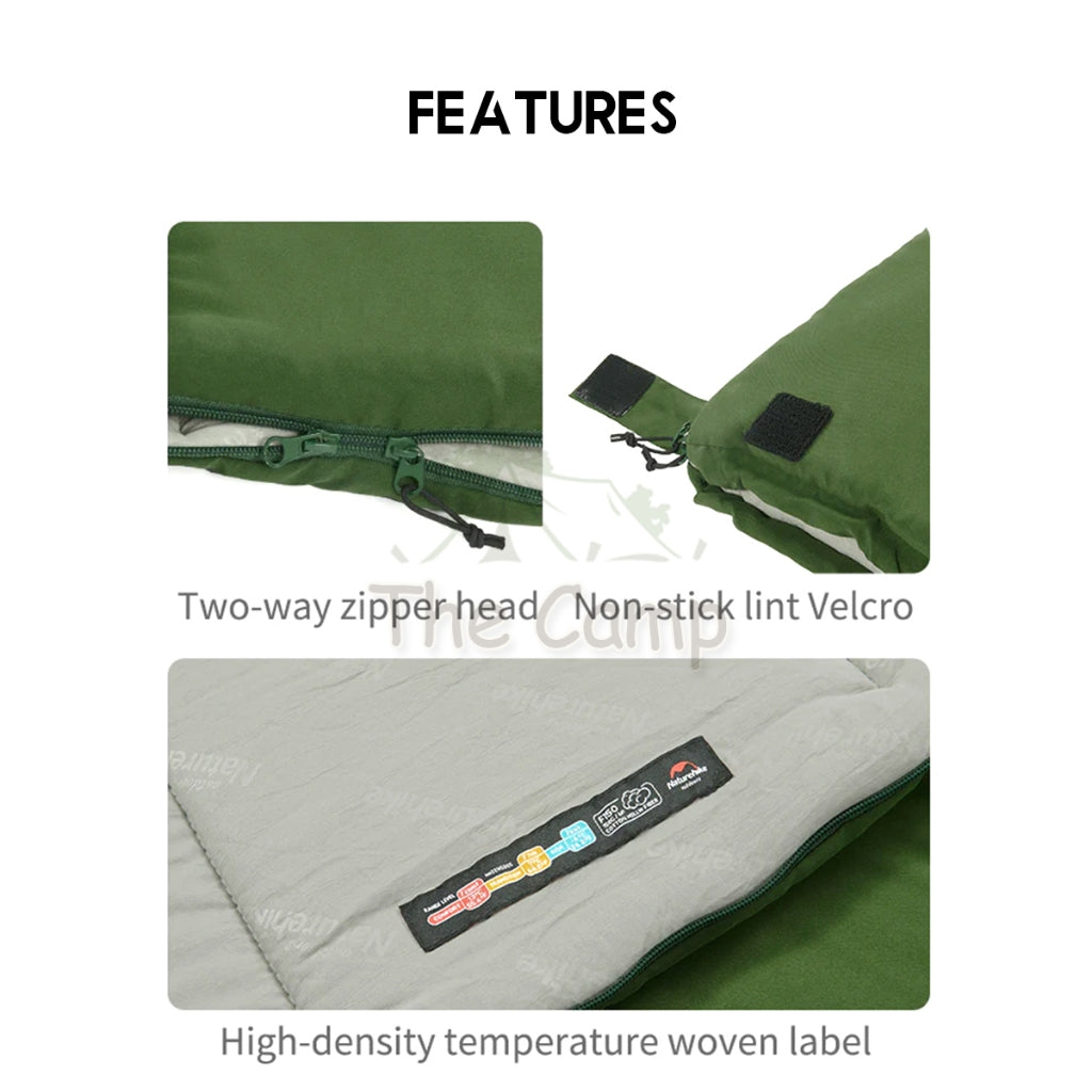 Naturehike F150 Sleeping Bag Outdoor Camping Malaysia Weather 1KG Envelope Joinable Cotton Ultralight Black NH22MSD05