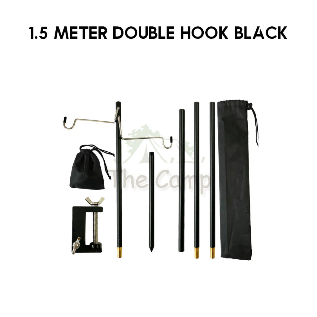Camping Lamp Pole 1.2m / 1.5m Single / Double Light Hanger Rod Adjustable Lantern Stand Outdoor Spider Tray Top Panel