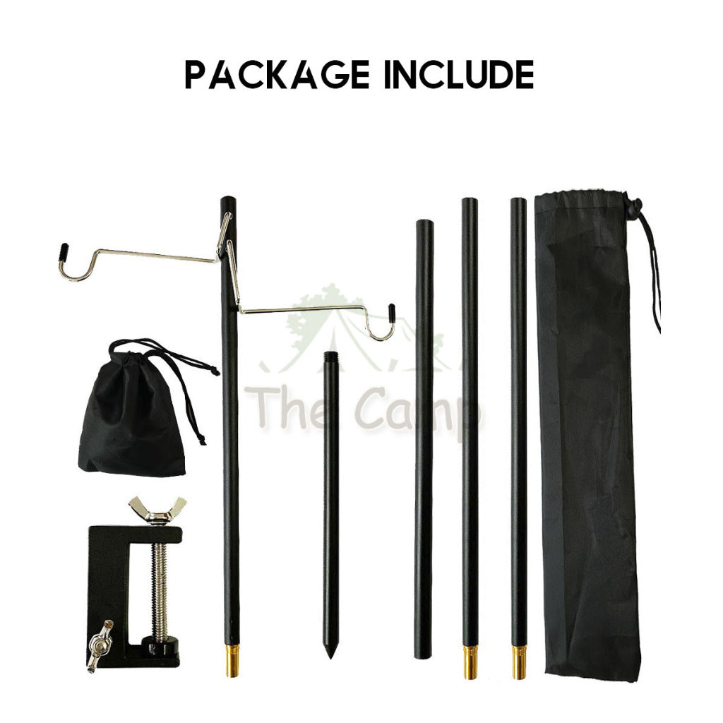 Camping Lamp Pole 1.2m / 1.5m Single / Double Light Hanger Rod Adjustable Lantern Stand Outdoor Spider Tray Top Panel