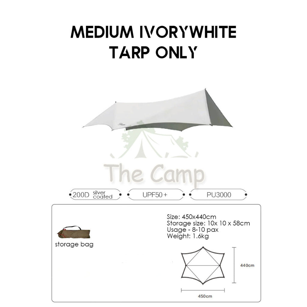 VIDALIDO Monster Tarp Flysheet Silver Coating Black Coated Camping Waterproof Shelter Tent Awning