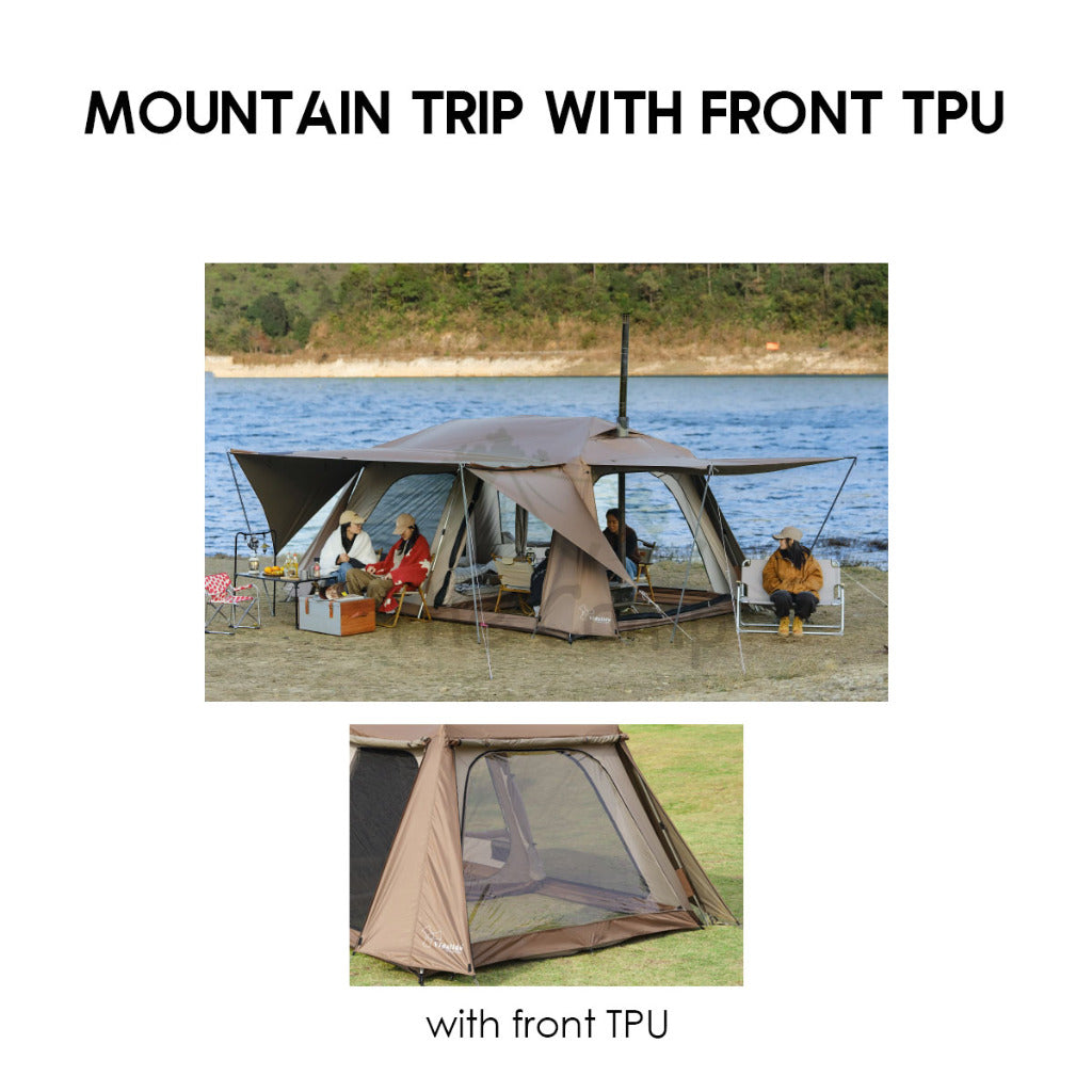 Vidalido Mountain Trip Auto Tent with Front TPU 2 Rooms Multiple Mode Outdoor Camping Poon Saan Cabin Sanstay