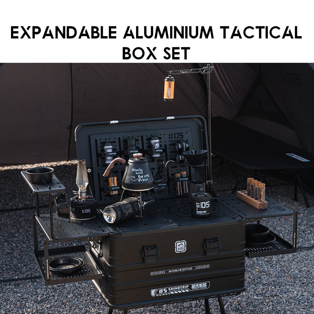 Shinetrip Aluminium Box Set Expandable IGT Storage Box 44L 72L Tactical Case Stool Table Outdoor Camping