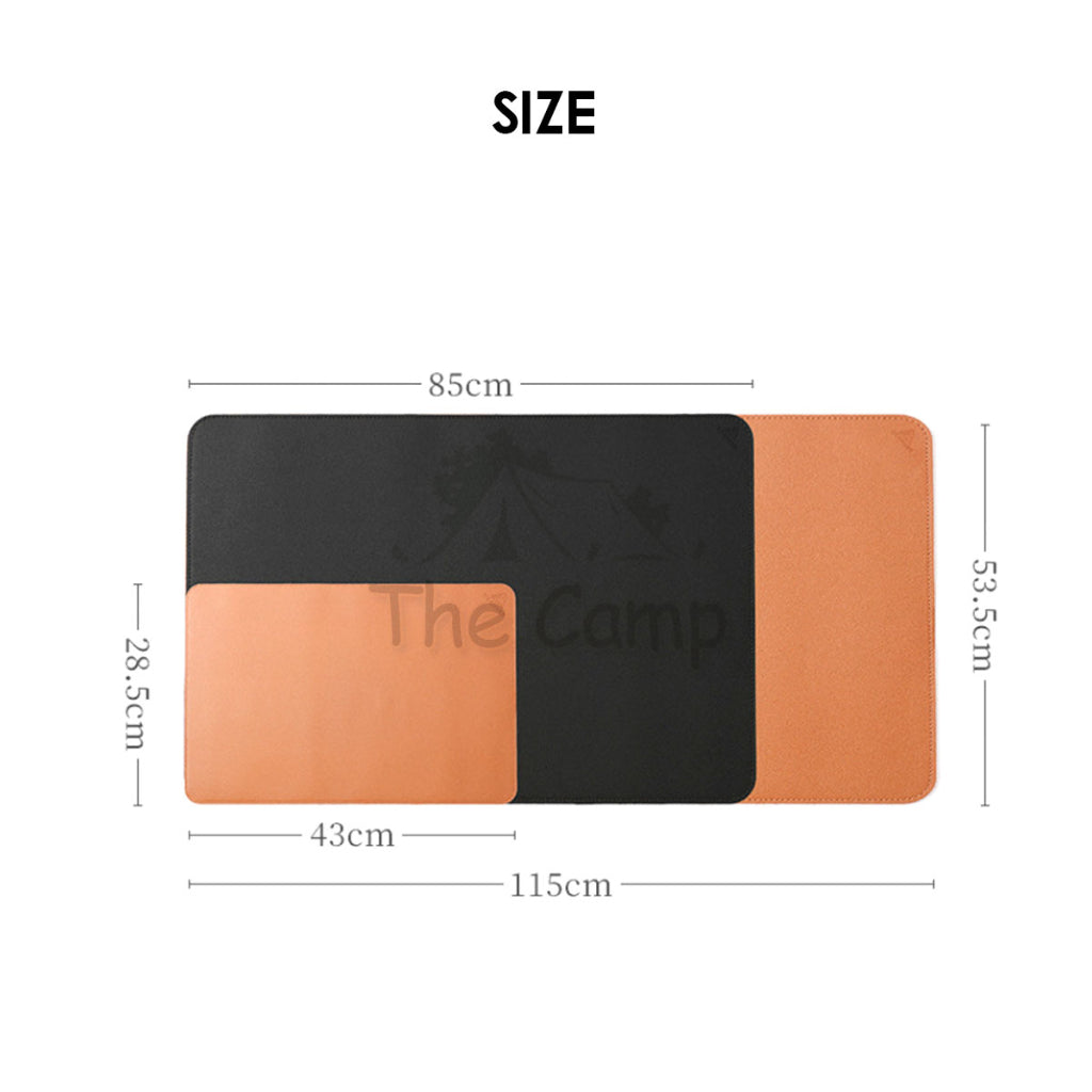 PU Leather Table Mat Anti Scratch Dirt Waterproof Box Mat Camping Outdoor Protector Eggroll Tableware Aluminium Wood