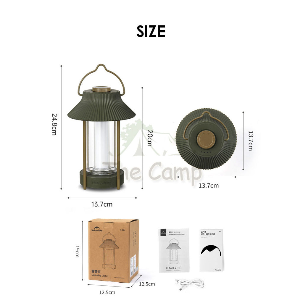 Naturehike Retro Pavilion Camping Light 4000 mAh Outdoor Lantern Lamp Lighting IPX4 Waterproof ShanTing CNK2300DQ013