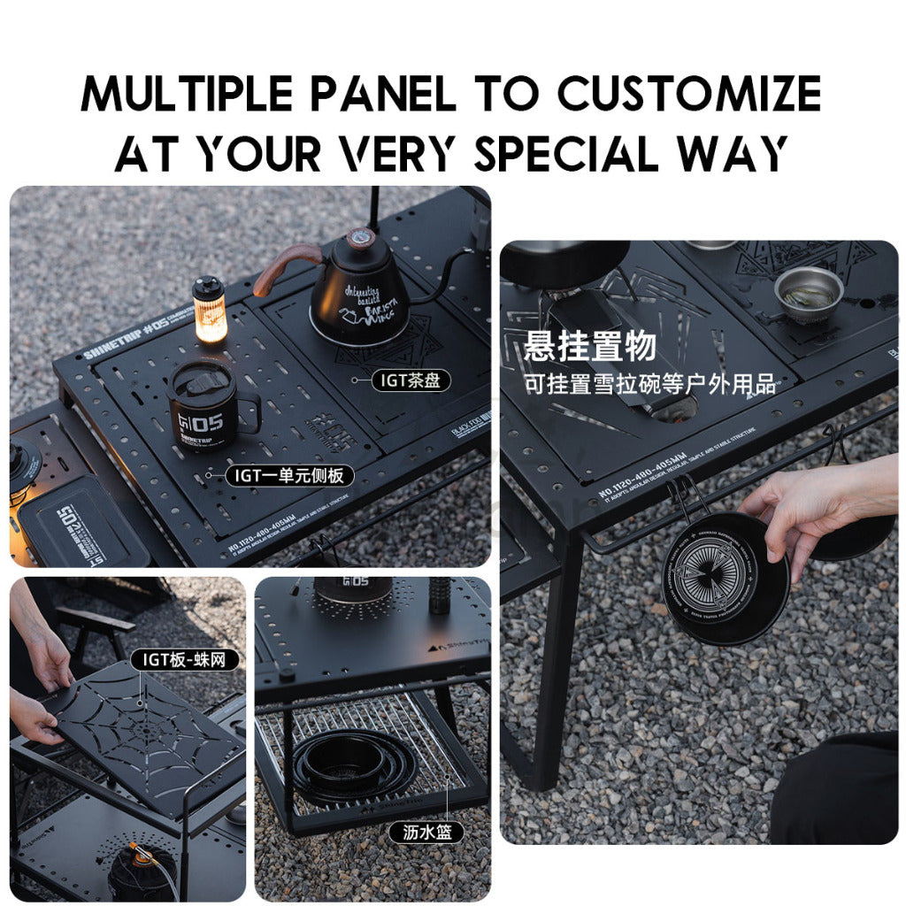 Shinetrip IGT Combination Table Module Outdoor Camping Plate Dish Rack Soto Stove Lamp Pole Spider Star Panel Tea Tray