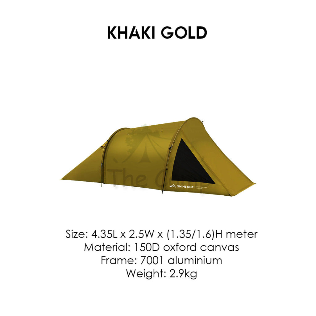 Shinetrip 05 Series Tunnel Tent 1 Room 1 Living Hall Extendable Tarp Camping Outdoor Tactical Black Khaki Army Green