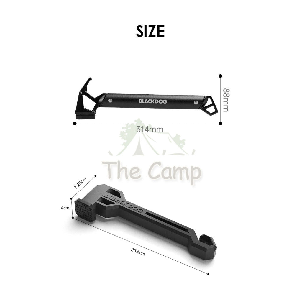 BlackDog Camping Hammer Outdoor Multi-Function Tool Tent Cast Iron Steel Nail Equipment Bag Peg BD-LYC002 CBD2450PJ012