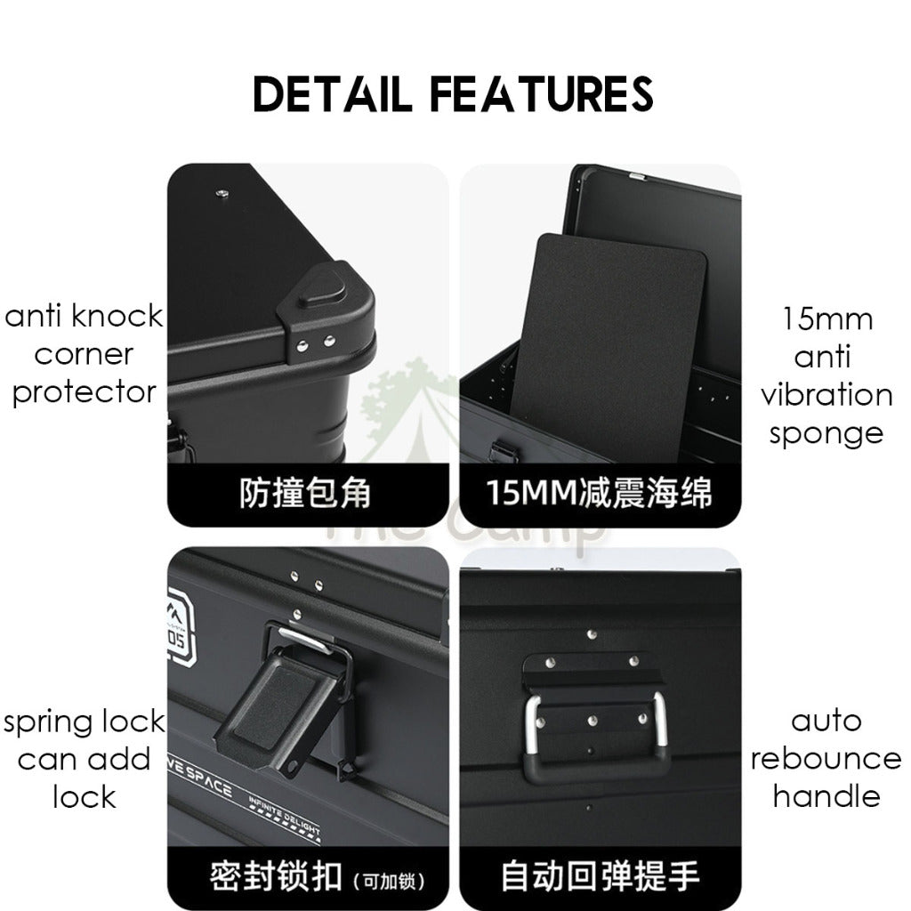 Shinetrip Aluminium Box Set Expandable IGT Storage Box 44L 72L Tactical Case Stool Table Outdoor Camping