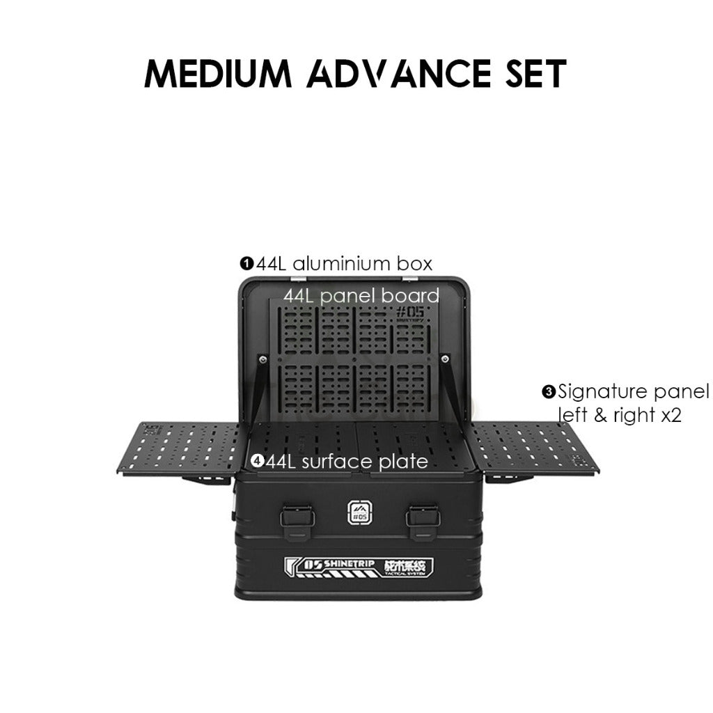 Shinetrip Aluminium Box Set Expandable IGT Storage Box 44L 72L Tactical Case Stool Table Outdoor Camping