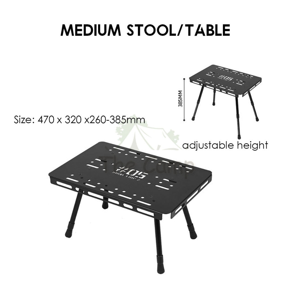Shinetrip Stool Table for Aluminium Box Set Expandable IGT Storage Box 44L 72L Tactical Case Stool Table Outdoor Camping