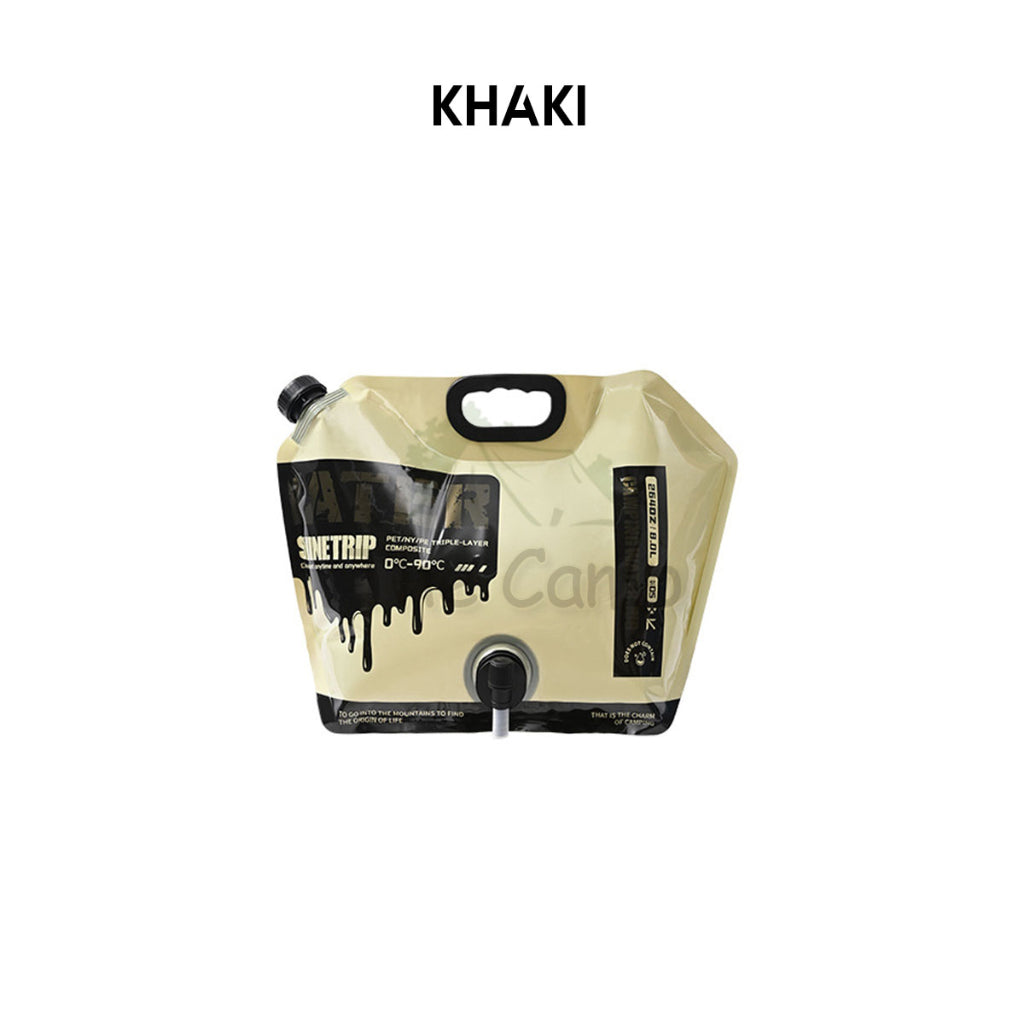 Shinetrip Foldable Water Bag Bucket 8L Food Grade PE Black Khaki Camping Outdoor Picnic Water Tank
