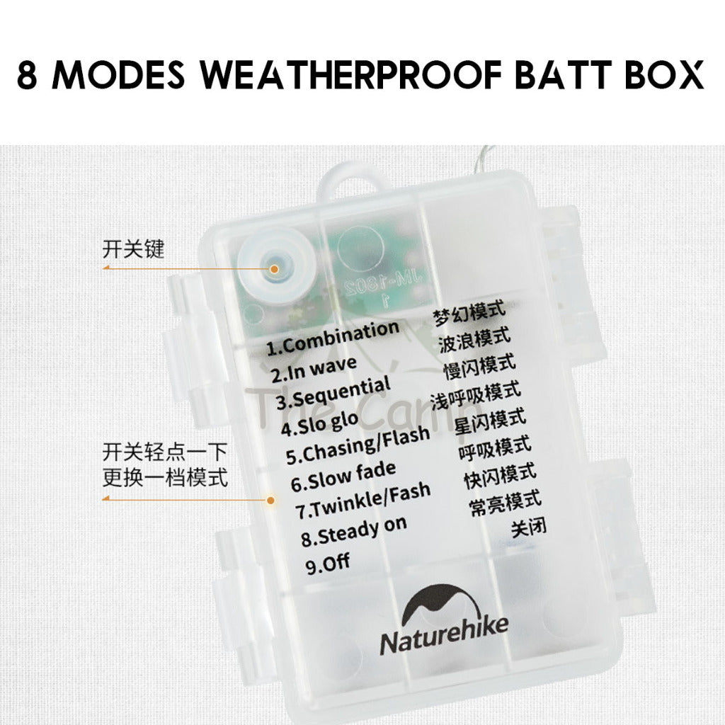 Naturehike Atmosphere String Light Waterproof Outdoor Camping Hanging Tent Lamp Wind Rope Latern Multimode CNH22DQ019