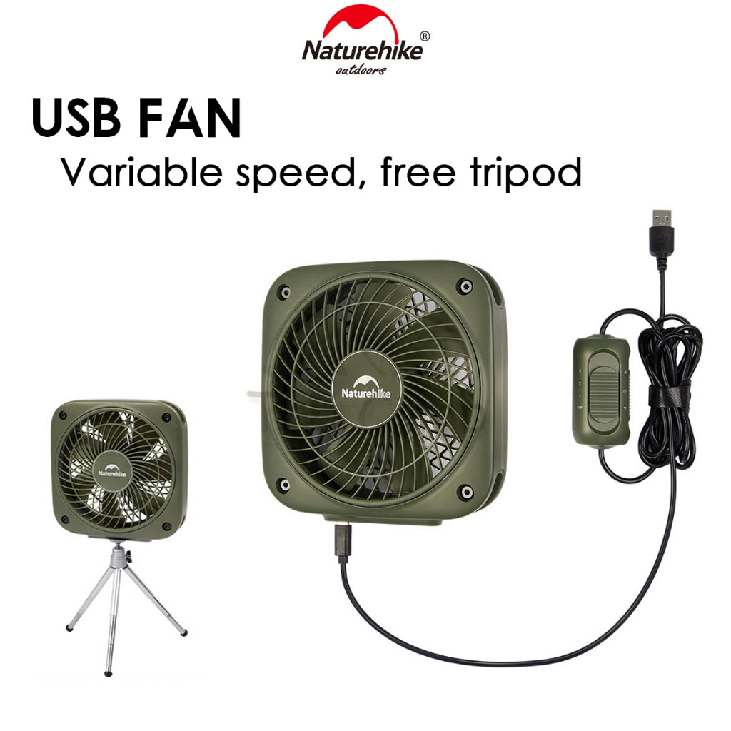 Naturehike USB Fan Camping Outdoor Rechargable Two Way Direction Forward Backward Variable Speed 3 Speed