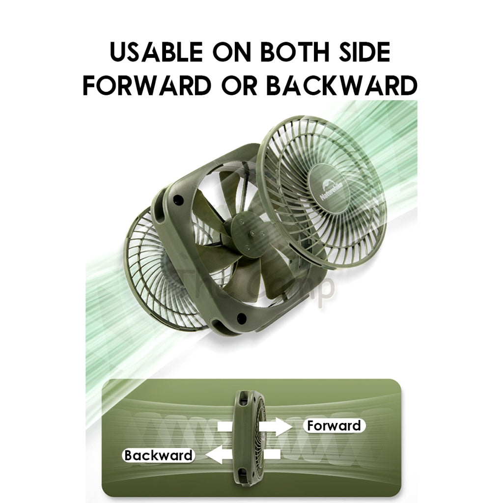 Naturehike USB Fan Camping Outdoor Rechargable Two Way Direction Forward Backward Variable Speed 3 Speed