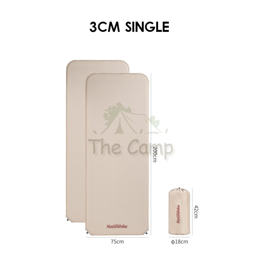 Naturehike Sponge Bed Mattress Auto Inflate 3cm / 6cm Self Inflatable Single Double Outdoor Camping Foldable NH20DZ002