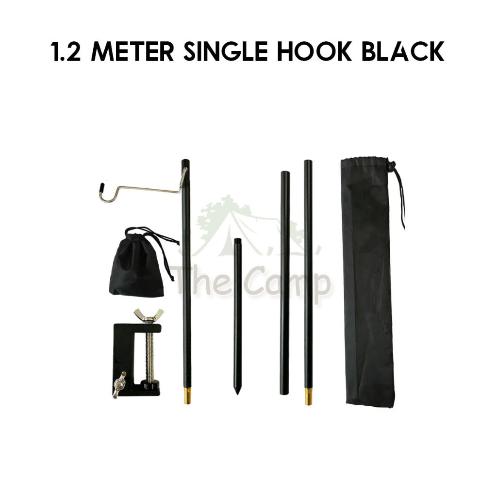 Camping Lamp Pole 1.2m / 1.5m Single / Double Light Hanger Rod Adjustable Lantern Stand Outdoor Spider Tray Top Panel