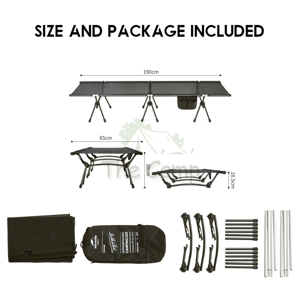 Naturehike XJC Mesh Cot Bed Adjustable Height Camping Foldable Sleeping Mat Outdoor Bed Mattress Tent Flysheet NH22JU028
