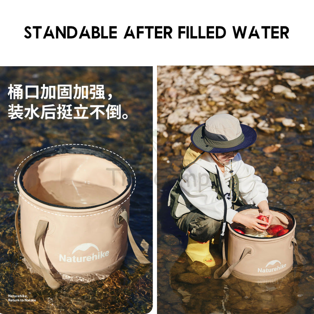 Naturehike Camping Foldable Bucket Portable Waterproof Round 10L 20L Water Transparent Container CNK2350CF010
