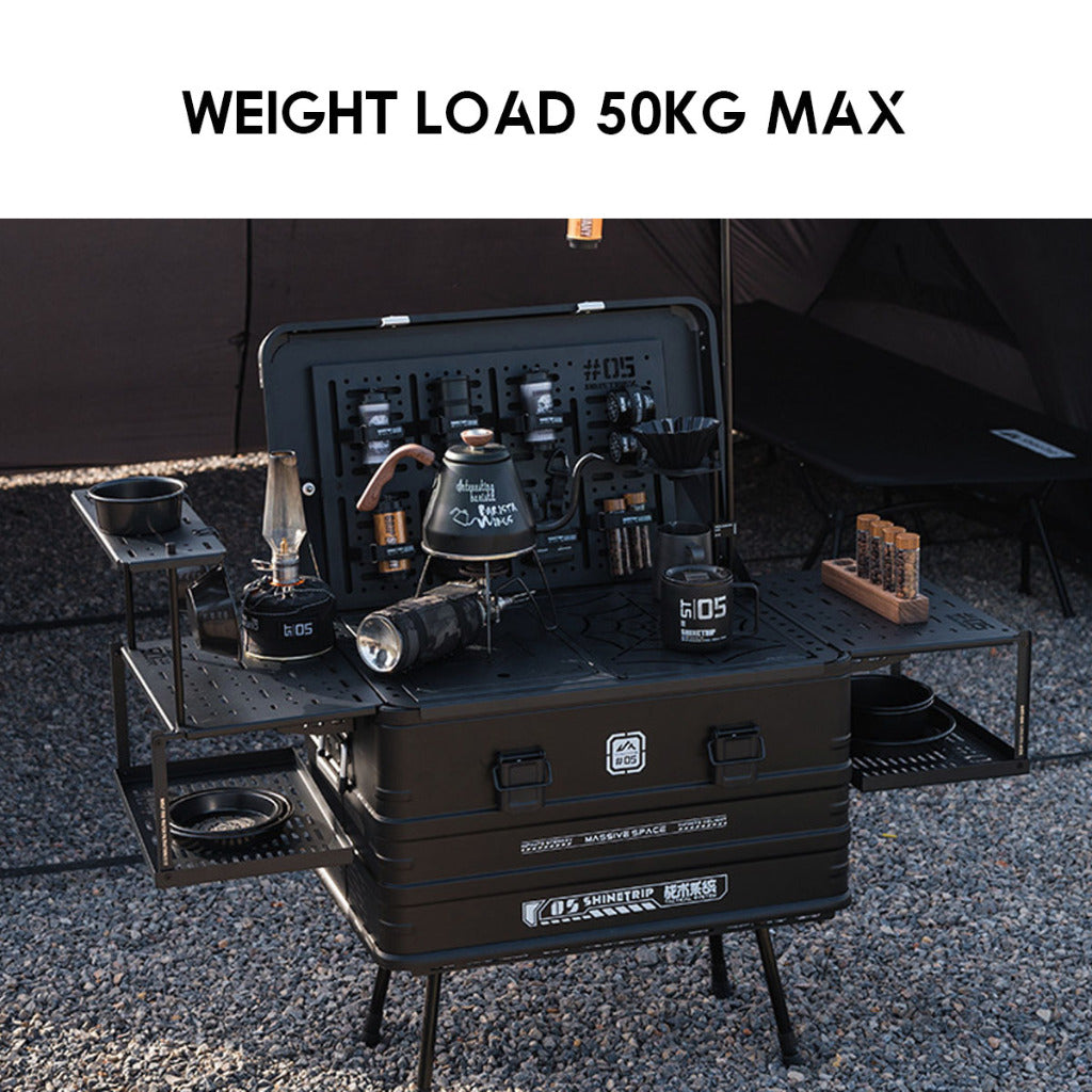 Shinetrip Stool Table for Aluminium Box Set Expandable IGT Storage Box 44L 72L Tactical Case Stool Table Outdoor Camping