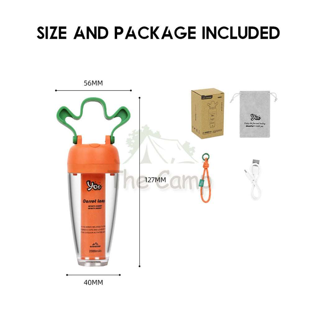 Shinetrip Carrot Light Radish Lamp Free Bag Optional Double Tripod Fan Camping Outdoor LED Lantern Atmosphere Tent