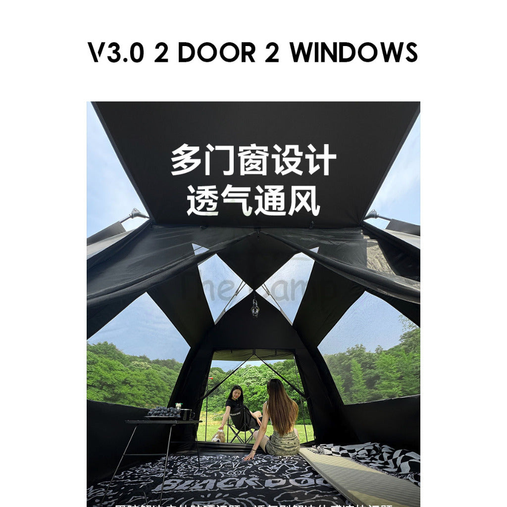 Blackdog Automatic Tent 2.0 3.0 v3 Black Coating Auto Pop Up Camping Outdoor Flysheet Pole Nail Rope CBD2450WS030