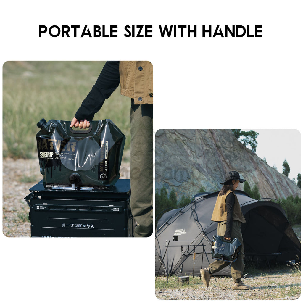 Shinetrip Foldable Water Bag Bucket 8L Food Grade PE Black Khaki Camping Outdoor Picnic Water Tank