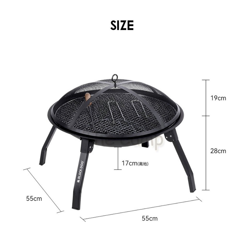 Blackdog Round BBQ Fire Pit Outdoor Camping Folding Foldable Grill Barbecue Fire Pond Firepit Charcoal CBD230CF013