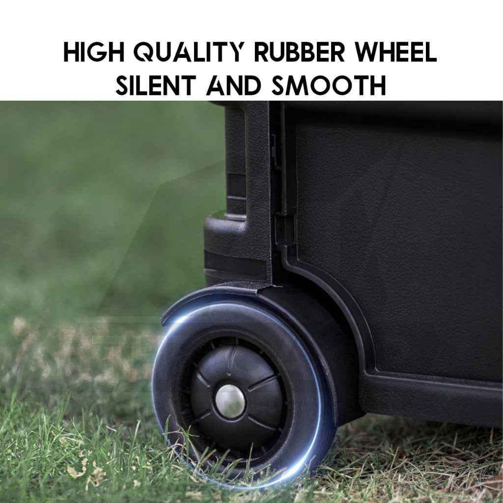 Blackdog 50L Wheel Storage Box with Telescopic Handle Foldable Shopping Cart Camping Wagon Trolley Compact CBD2450XB013