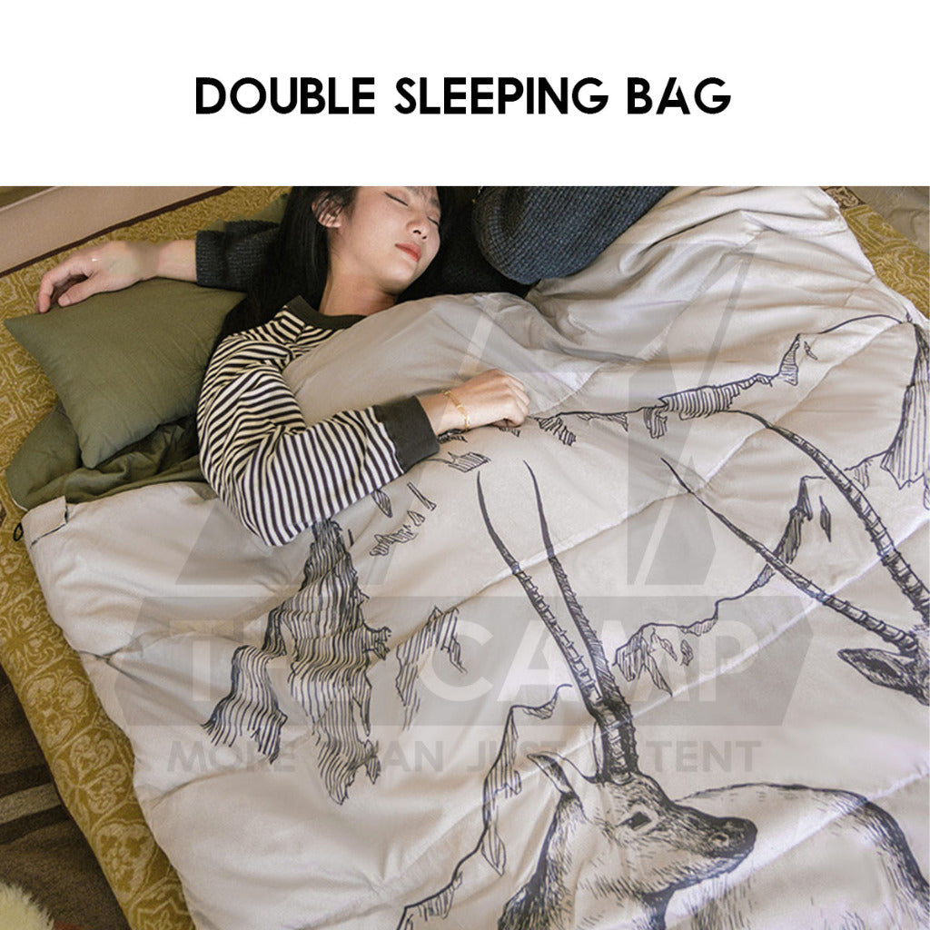 Naturehike Double Sleeping Bag With Pillow 2 Person Outdoor Camping Cotton Travel Portable Envelope NH21MSD06