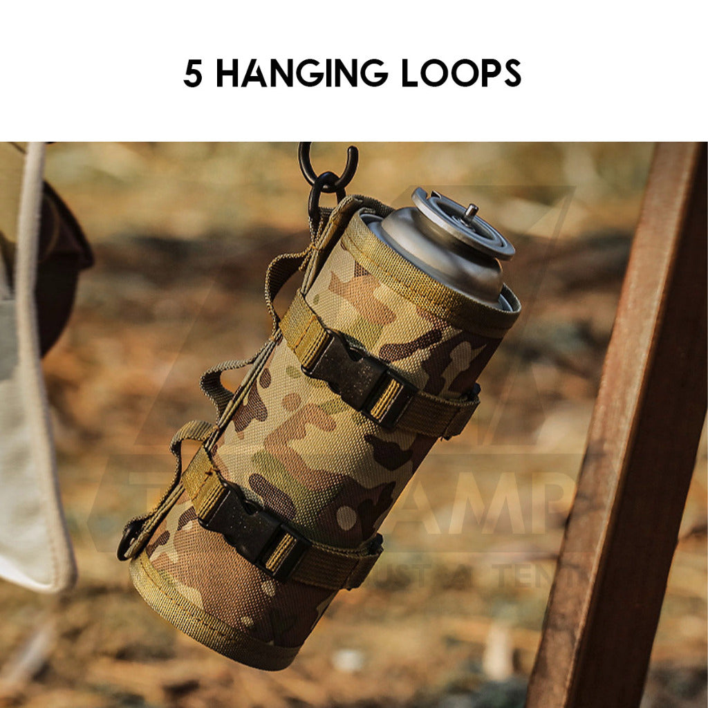 Camping Gas Cover / Sleeve Outdoor Bottle Butane Protective Cover Case Tactical Black Cylinder Holder