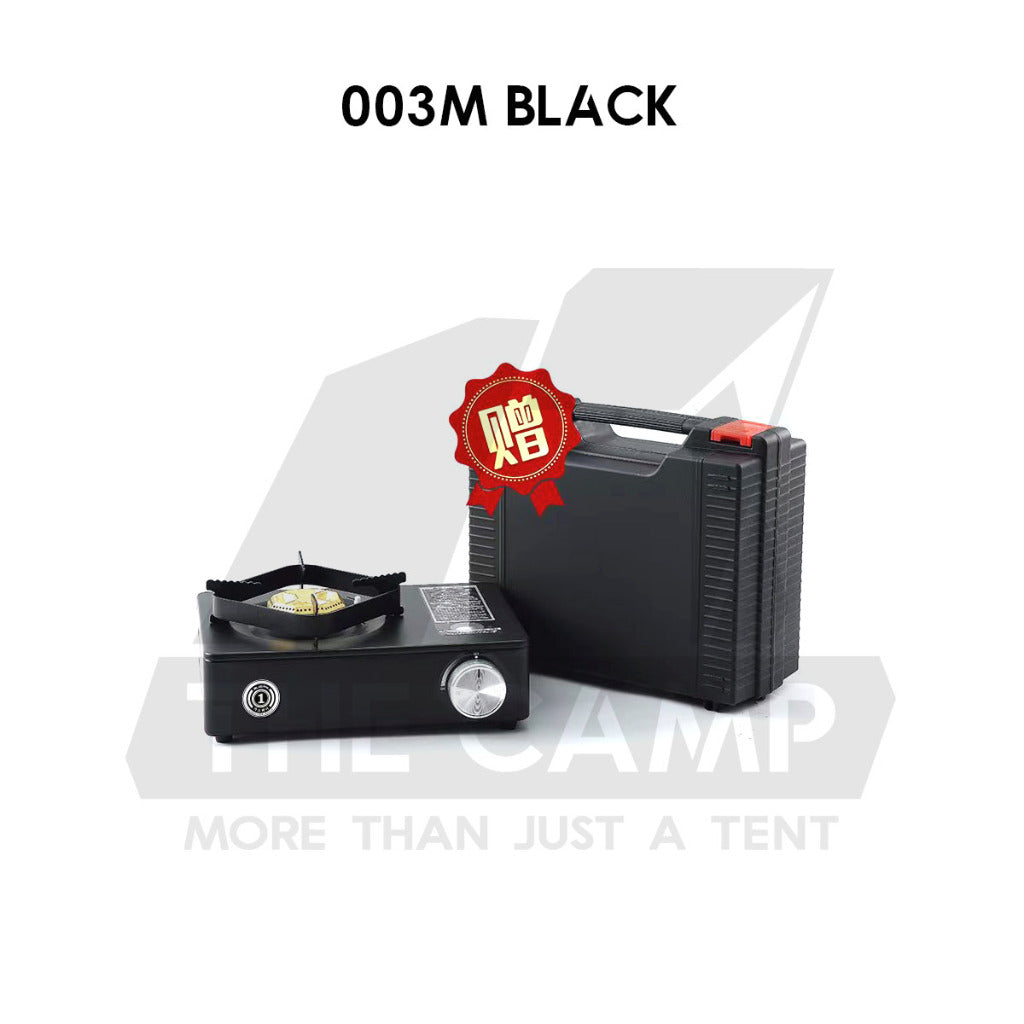 Buerk Cassette Gas Stove High Power 5.2KW Portable Cartridge Burner Furnace Outdoor Camping Picnic Windshield Black