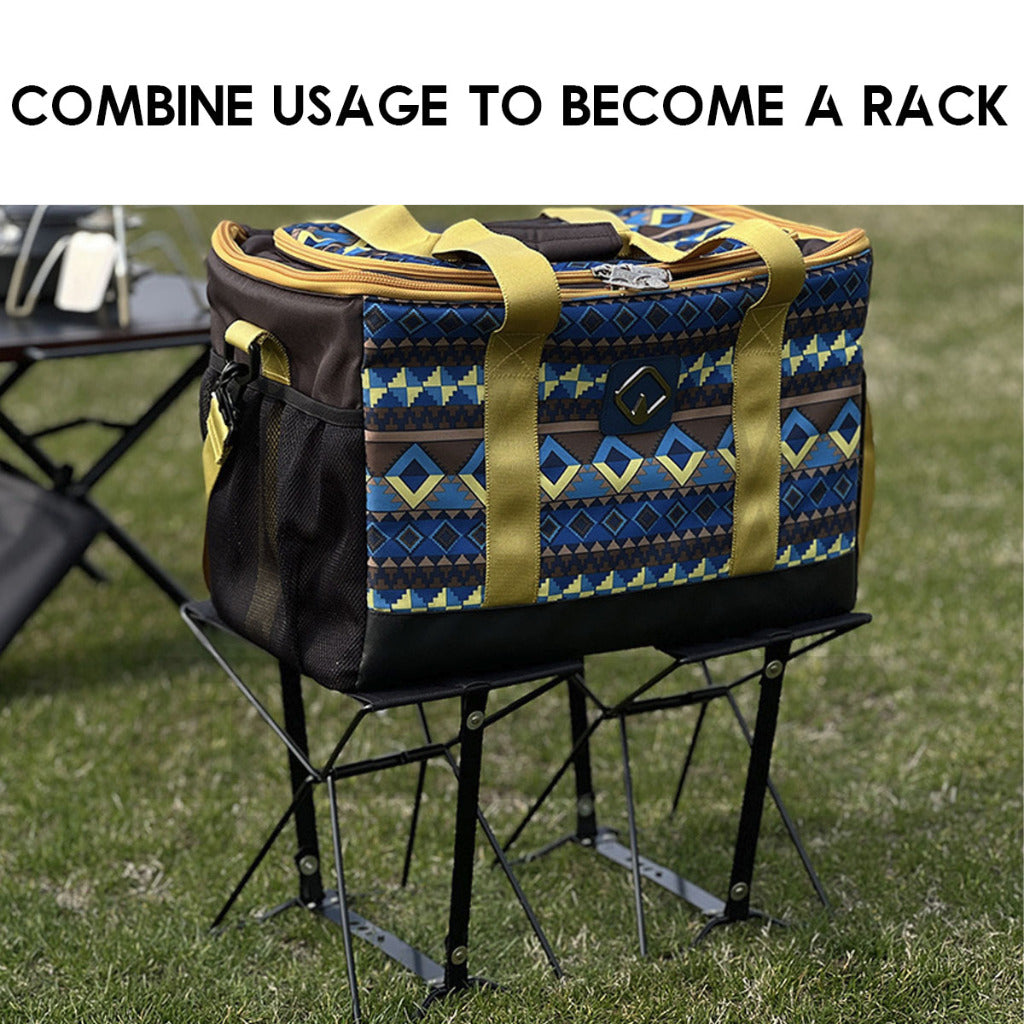 Coolcamp Foldable Stool Multipurpose Folding Rack Table Kermit Moon Chair Leg Rest Compact Size Black