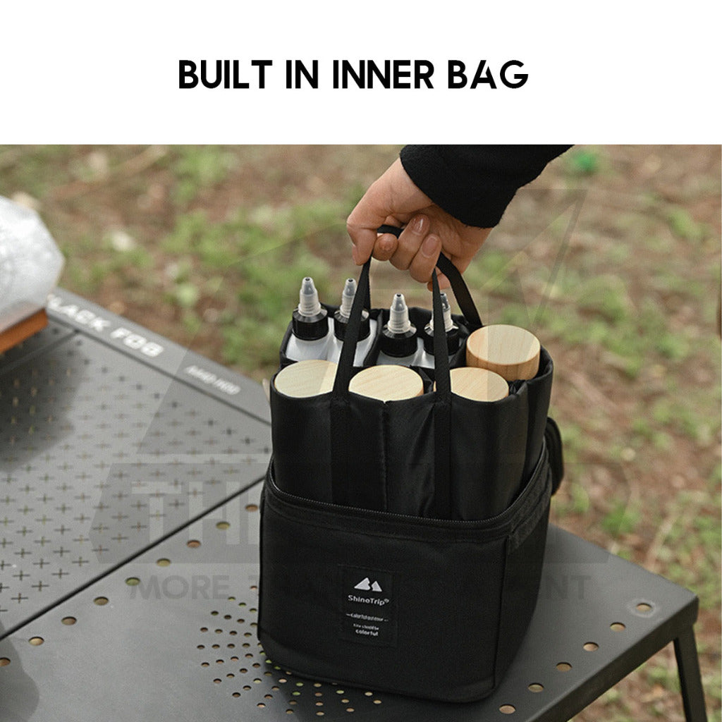 Shinetrip Seasoning Bag Set Outdoor Camping Ingredient Condiment Box Bottle Container Spice Oil Jar Sugar Salt Pepper