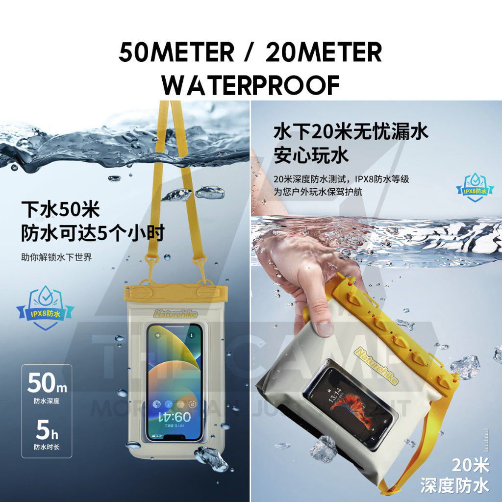 Naturehike Mobile Phone Waterproof Bag Touchable Screen Dry Bag Diving Floating 20m 50m IPX8 CNK2300BS015 CNK2300BS016