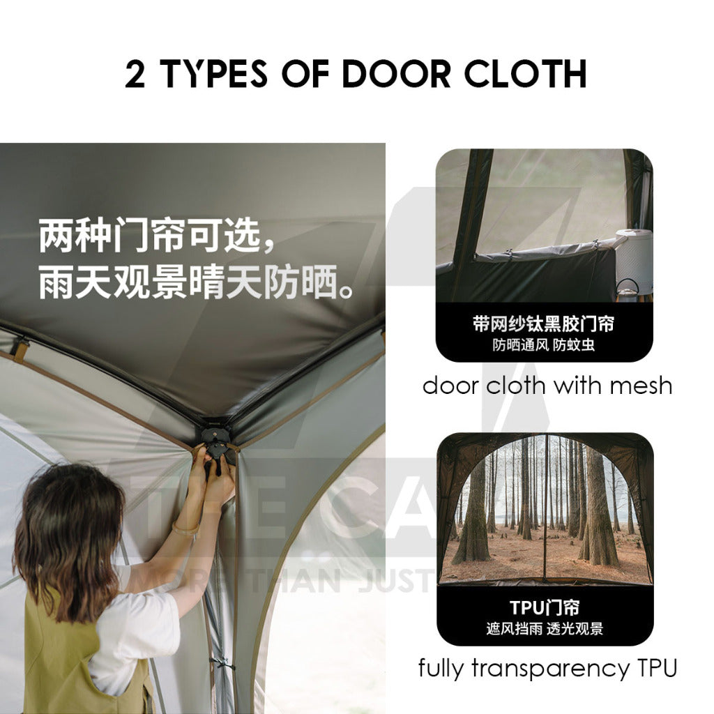 Naturehike Auto Dome Shelter Camping Tarp Inner Tent Extension Flysheet Door Mesh TPU Cloth Groundsheet CNK230WS014