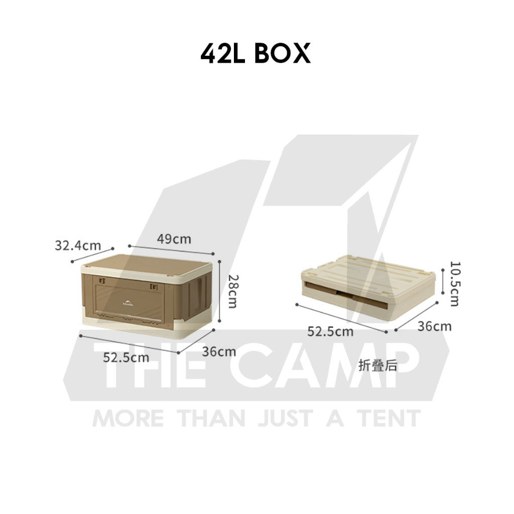 Naturehike 42L Storage Box with Telescopic Pull Handle Table Top Wheel Stackable Outdoor Camping Khaki CNK2450XB012