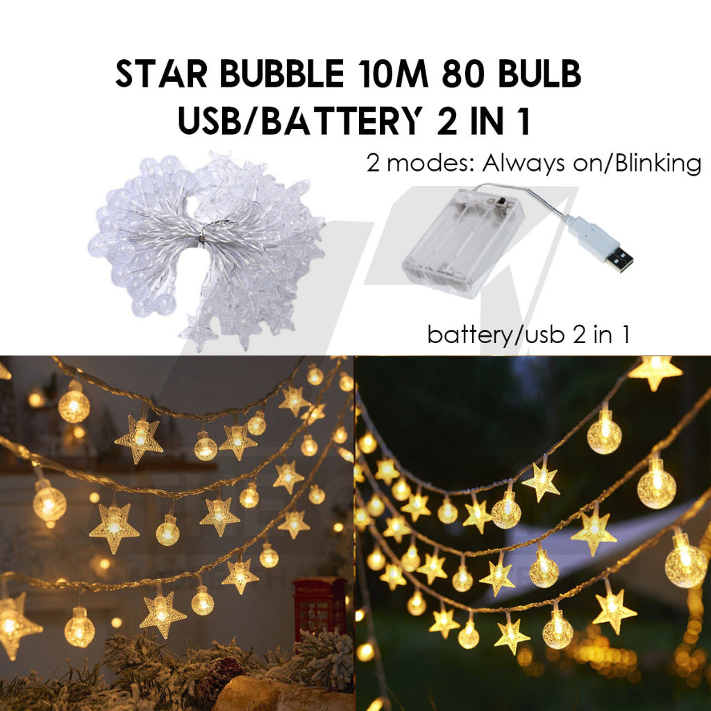 Outdoor LED Fairy Light Bulb Ball String USB Battery 3m 6m 10m Camping Wedding Decoration Xmas Weatherproof