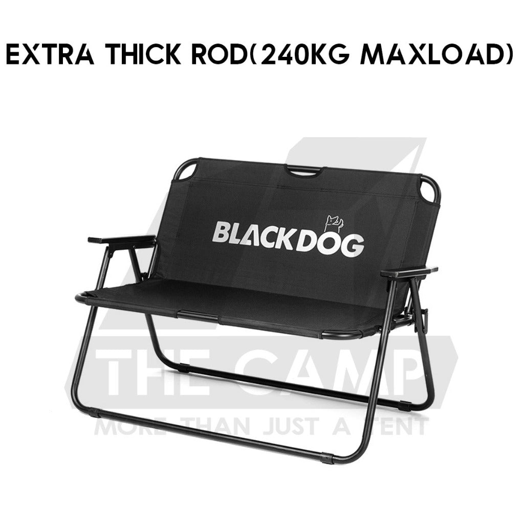 Blackdog Double Chair Foldable Camping Folding Chair Seat Outdoor Full Black Tent Flysheet CBD2450JJ041