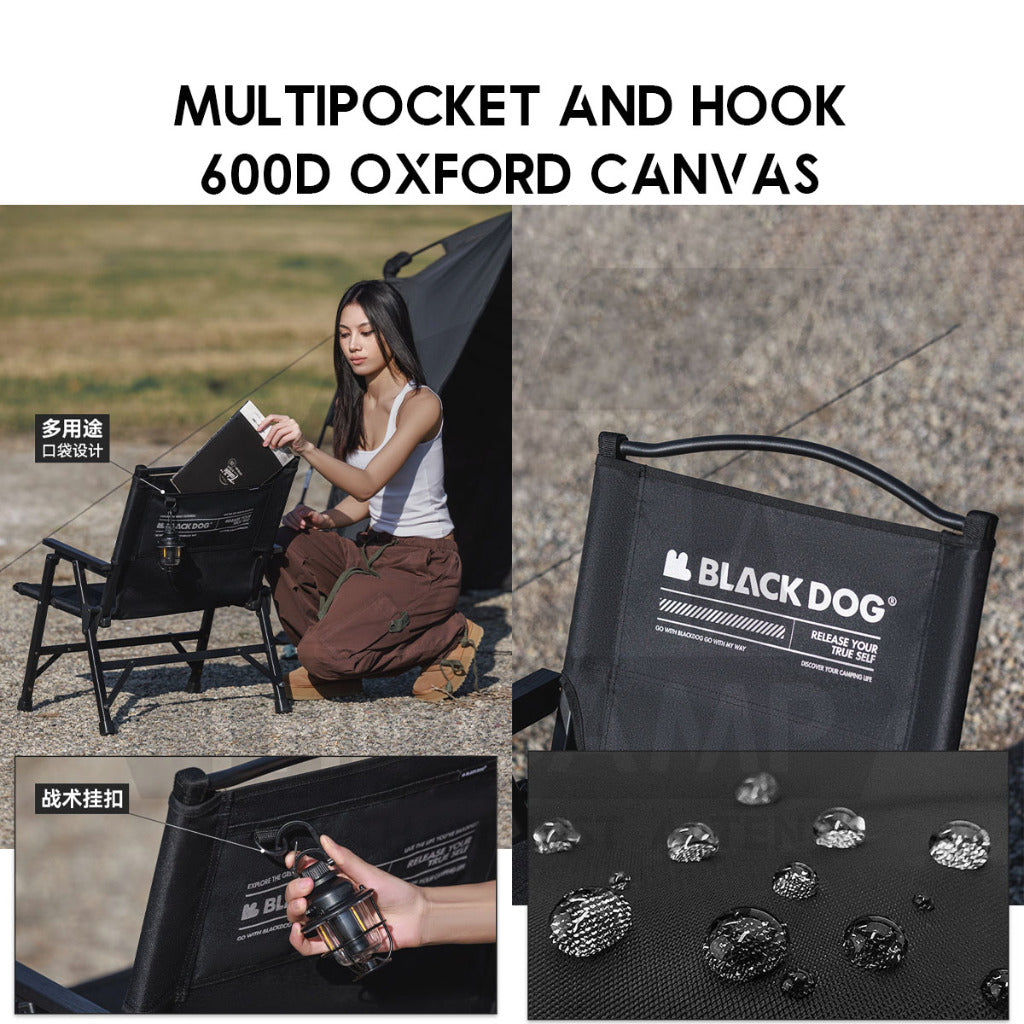 Blackdog Detachable Kermit Chair Foldable Tactical Back Support Heavy Duty Outdoor Camping Portable Black CBD2450JJ043