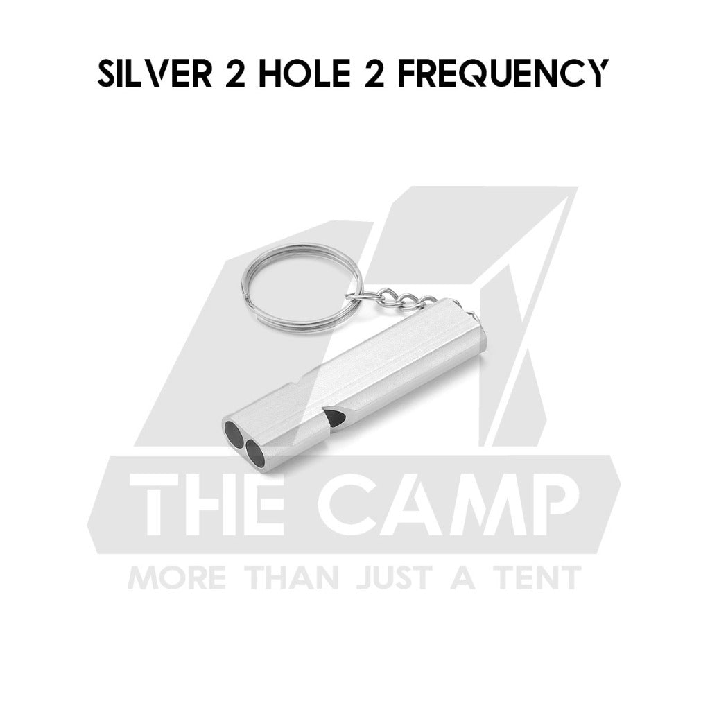 Aluminum Alloy High Pitched Whistle Dual Frequency Hi Pitch Survival Dual Tube Outdoor Hiking Camping EDC Tools Keychain