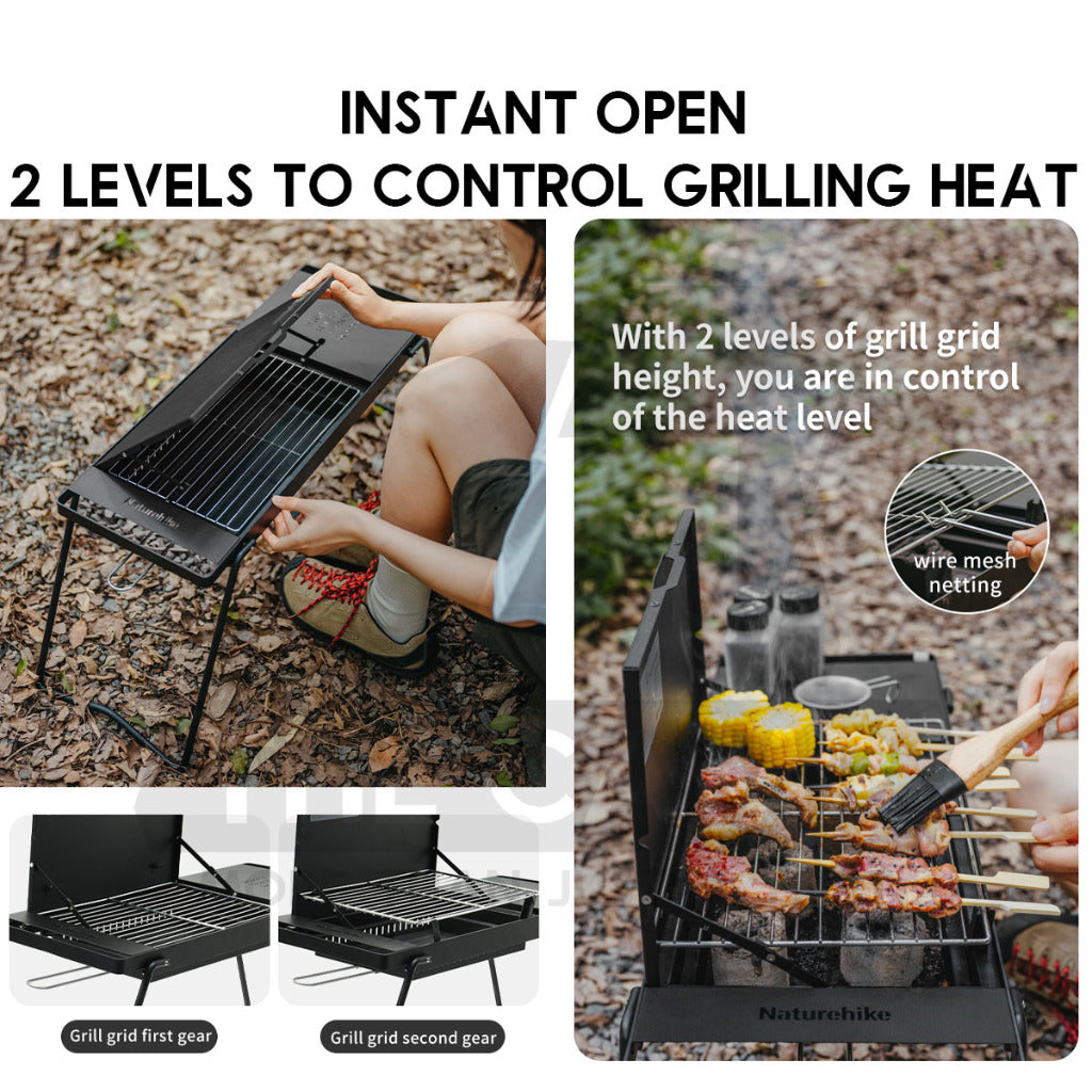 Naturehike Dual Use BBQ Grill Table Charcoal Mini Portable Foldable Outdoor Camping Rack Stove Frying Pan CNK2450CF014