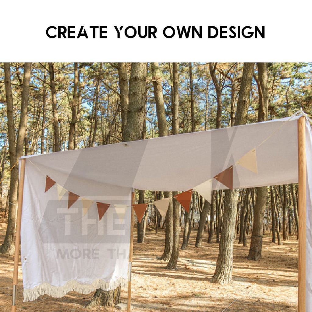 Outdoor Camping Flag PU Leather Decoration Tent Khemah Deco Triangle Equipment Flags Nail Rope Bag Pole Hanging Strap Pi