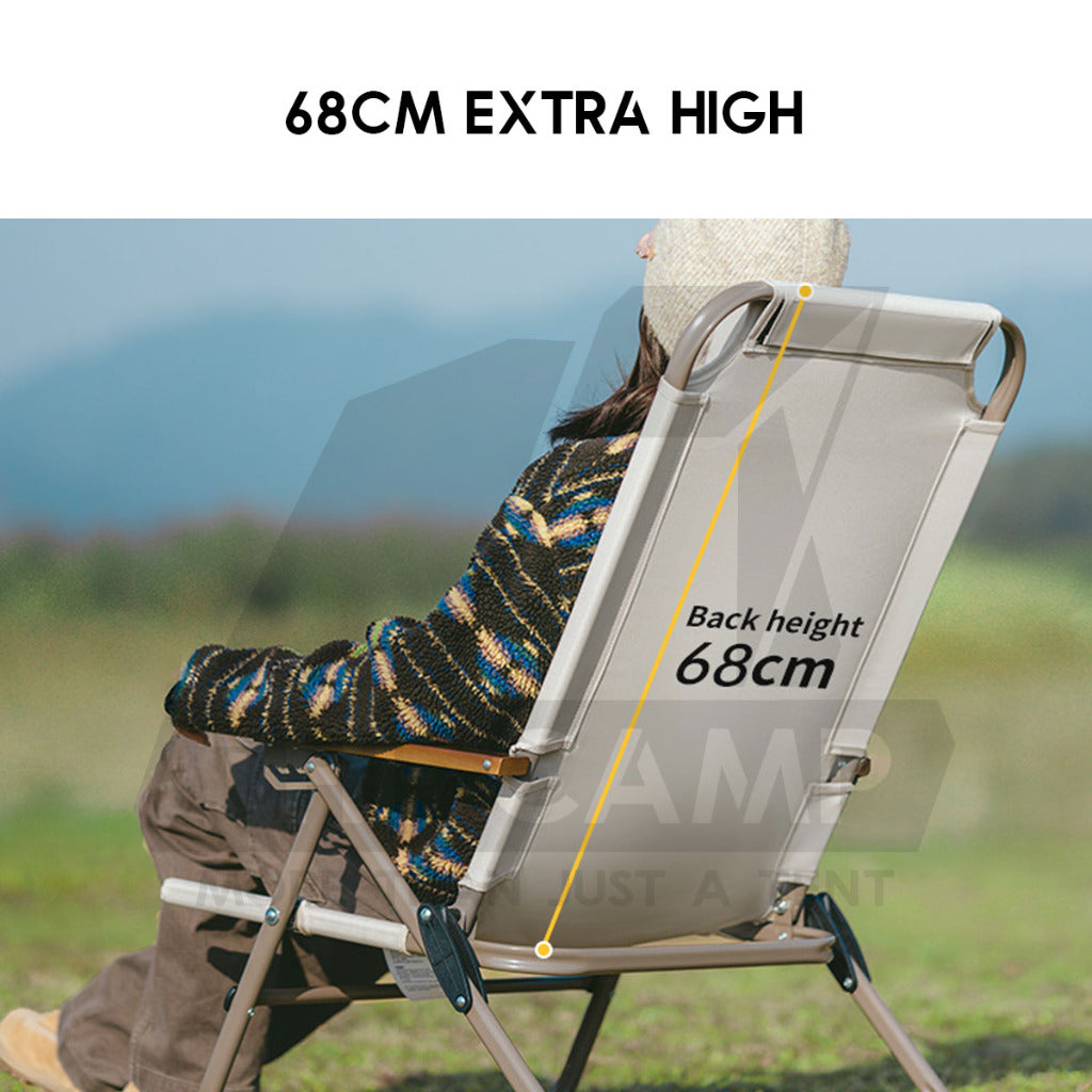 Naturehike T02 Recliner Chair with Arm Rest Portable Adjustable Outdoor Camping Kerusi Healing High Back CNK2550JJ012