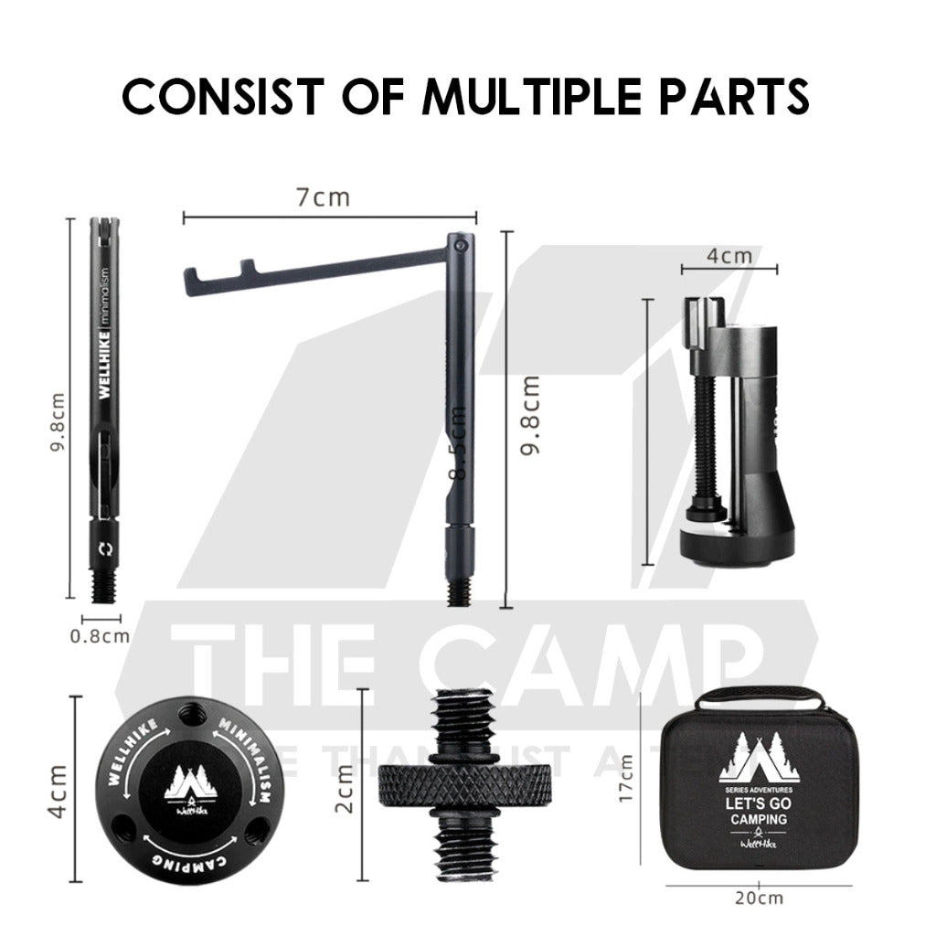 Wellhike SWS Multishape Lamp Pole Customizable Design Tactical Outdoor Camping Adjustable Height Table Light Stand