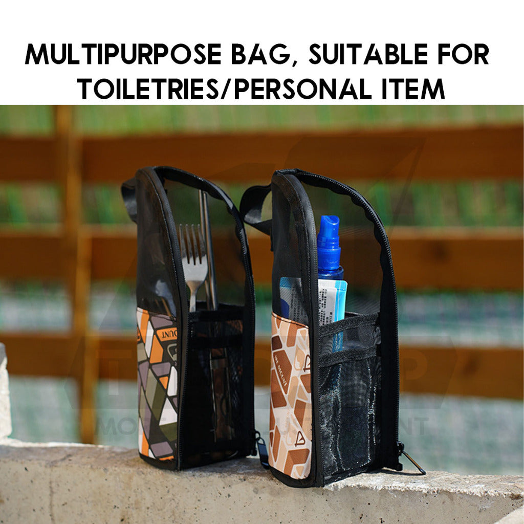 Ise Mount Mesh Storage Bag Tableware Cutlery Toiletry Multipurpose Beg with Inner Partition Spoon Fork Knife Quick Dry