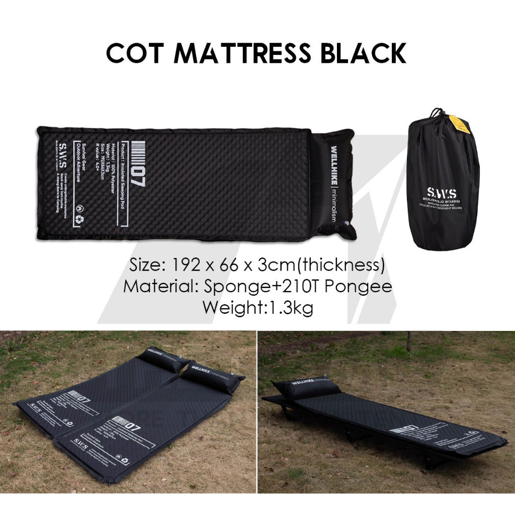 Wellhike SWS Camping Cot Bed Adjustable Height Tactical Stype Foldable Sleeping Mat Outdoor Mattress
