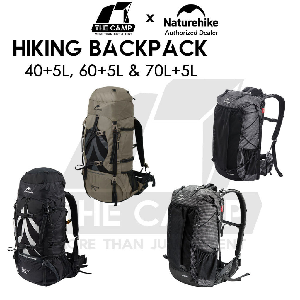 Naturehike Hiking Backpack Bag 40L+5L 60L+5L 70L+5L Climbing Waterproof with Rain Cover NH70B070-B NH19BP095 NH20BB113