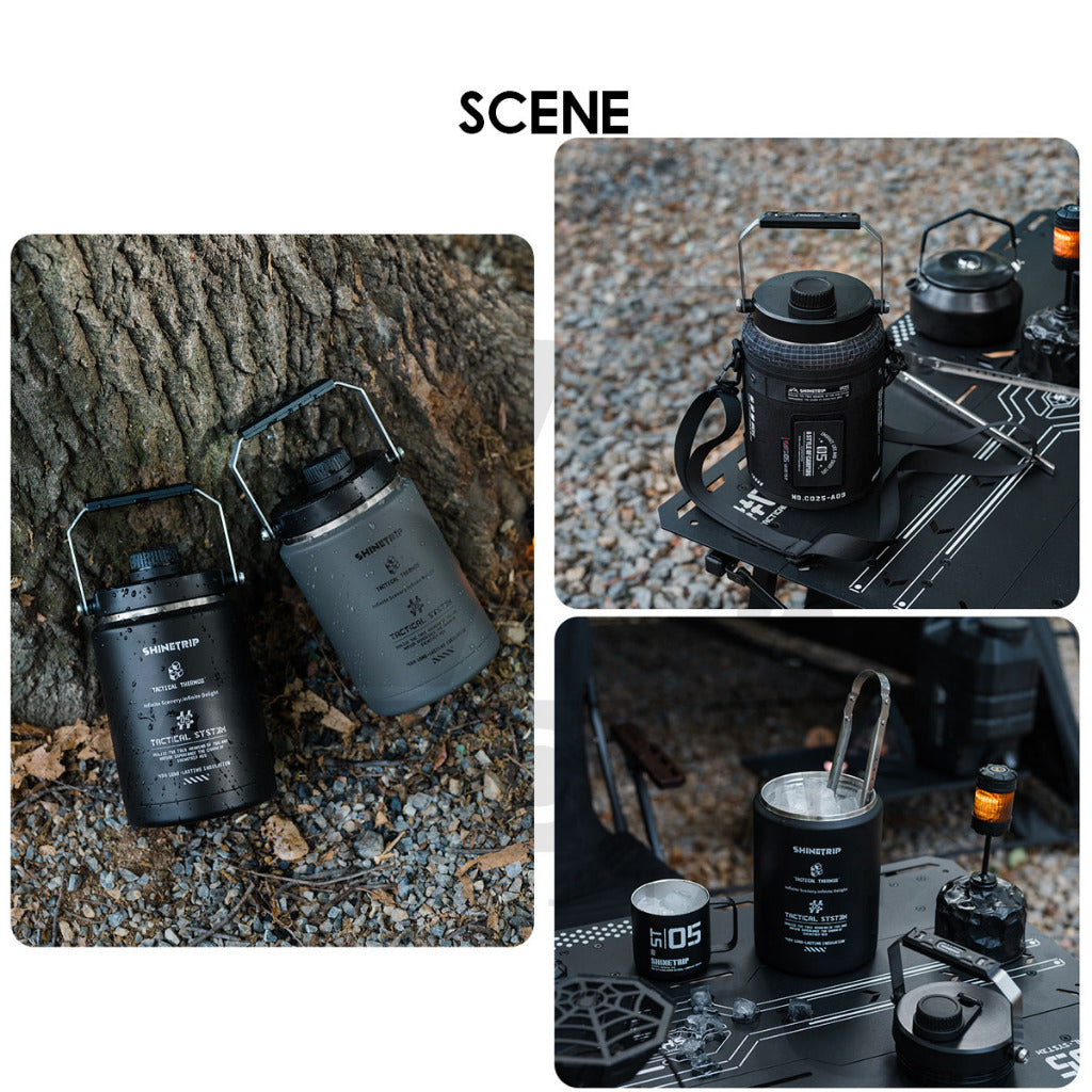 Shinetrip 2L Thermos Bottle 48 Hours Cooling 304 Stainless Steel Portable Outdoor Camping Travel Ice Bucket Case